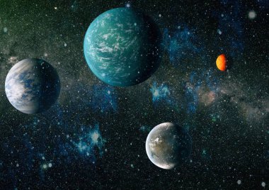 Patlama süpernovası. Parlak Yıldız Nebulası. Uzak galaksi. Soyut görüntü. Bu görüntünün elementleri NASA tarafından desteklenmektedir.