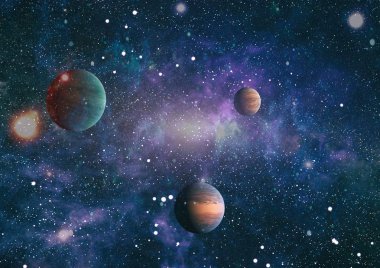 Patlama süpernovası. Parlak Yıldız Nebulası. Uzak galaksi. Soyut görüntü. Bu görüntünün elementleri NASA tarafından desteklenmektedir.