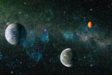 Patlama süpernovası. Parlak Yıldız Nebulası. Uzak galaksi. Soyut görüntü. Bu görüntünün elementleri NASA tarafından desteklenmektedir.