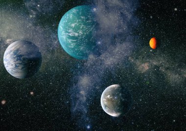 Patlama süpernovası. Parlak Yıldız Nebulası. Uzak galaksi. Soyut görüntü. Bu görüntünün elementleri NASA tarafından desteklenmektedir.