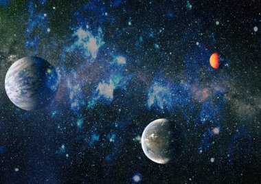 Patlama süpernovası. Parlak Yıldız Nebulası. Uzak galaksi. Soyut görüntü. Bu görüntünün elementleri NASA tarafından desteklenmektedir.