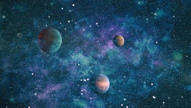 Patlama süpernovası. Parlak Yıldız Nebulası. Uzak galaksi. Soyut görüntü. Bu görüntünün elementleri NASA tarafından desteklenmektedir.