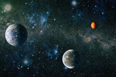 Patlama süpernovası. Parlak Yıldız Nebulası. Uzak galaksi. Soyut görüntü. Bu görüntünün elementleri NASA tarafından desteklenmektedir.