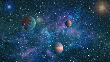 Patlama süpernovası. Parlak Yıldız Nebulası. Uzak galaksi. Soyut görüntü. Bu görüntünün elementleri NASA tarafından desteklenmektedir.