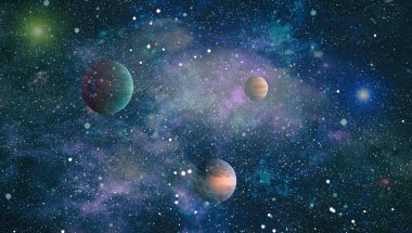 Patlama süpernovası. Parlak Yıldız Nebulası. Uzak galaksi. Soyut görüntü. Bu görüntünün elementleri NASA tarafından desteklenmektedir.