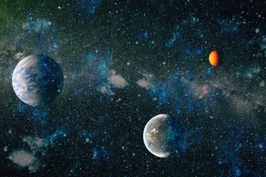 Patlama süpernovası. Parlak Yıldız Nebulası. Uzak galaksi. Soyut görüntü. Bu görüntünün elementleri NASA tarafından desteklenmektedir.