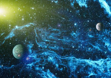 Patlama süpernovası. Parlak Yıldız Nebulası. Uzak galaksi. Soyut görüntü. Bu görüntünün elementleri NASA tarafından desteklenmektedir.