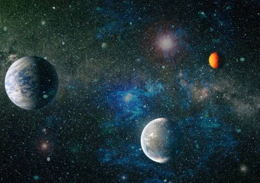 Patlama süpernovası. Parlak Yıldız Nebulası. Uzak galaksi. Soyut görüntü. Bu görüntünün elementleri NASA tarafından desteklenmektedir.