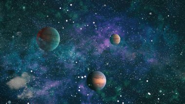 Patlama süpernovası. Parlak Yıldız Nebulası. Uzak galaksi. Soyut görüntü. Bu görüntünün elementleri NASA tarafından desteklenmektedir.