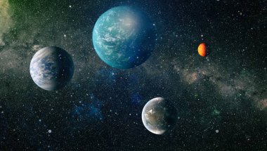 Patlama süpernovası. Parlak Yıldız Nebulası. Uzak galaksi. Soyut görüntü. Bu görüntünün elementleri NASA tarafından desteklenmektedir.