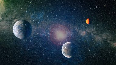 Patlama süpernovası. Parlak Yıldız Nebulası. Uzak galaksi. Soyut görüntü. Bu görüntünün elementleri NASA tarafından desteklenmektedir.