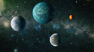 Patlama süpernovası. Parlak Yıldız Nebulası. Uzak galaksi. Soyut görüntü. Bu görüntünün elementleri NASA tarafından desteklenmektedir.