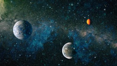 Patlama süpernovası. Parlak Yıldız Nebulası. Uzak galaksi. Soyut görüntü. Bu görüntünün elementleri NASA tarafından desteklenmektedir.