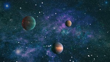 Patlama süpernovası. Parlak Yıldız Nebulası. Uzak galaksi. Soyut görüntü. Bu görüntünün elementleri NASA tarafından desteklenmektedir.