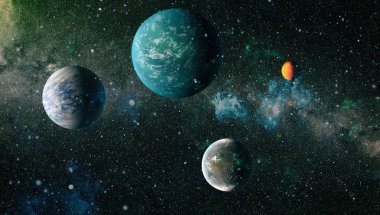 Patlama süpernovası. Parlak Yıldız Nebulası. Uzak galaksi. Soyut görüntü. Bu görüntünün elementleri NASA tarafından desteklenmektedir.