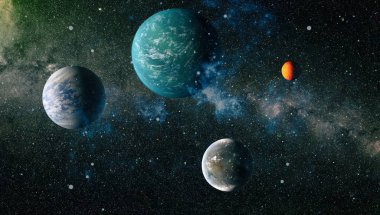 Patlama süpernovası. Parlak Yıldız Nebulası. Uzak galaksi. Soyut görüntü. Bu görüntünün elementleri NASA tarafından desteklenmektedir.