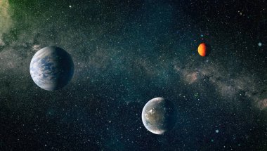 Patlama süpernovası. Parlak Yıldız Nebulası. Uzak galaksi. Soyut görüntü. Bu görüntünün elementleri NASA tarafından desteklenmektedir.