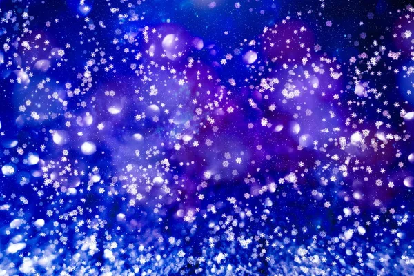 Zimní Modrá Obloha Padajícím Sněhem Sněhová Vločka Zimní Rekreační Zázemí — Stock fotografie