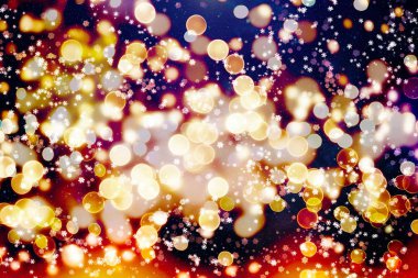 Kış mavi gökyüzü ile yağan kar, kar tanesi. Mutlu Noeller ve mutlu yeni yıl için kış tatil arka plan.