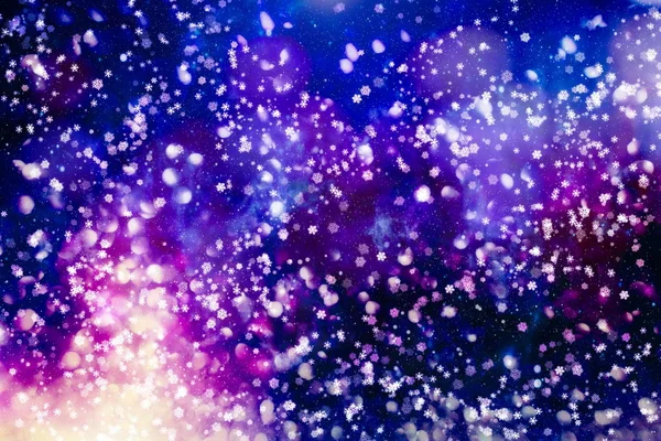 Abstrakte Glitzerlichter Und Sterne Festlichen Blauen Und Weißen Farbe Funkelnden — Stockfoto