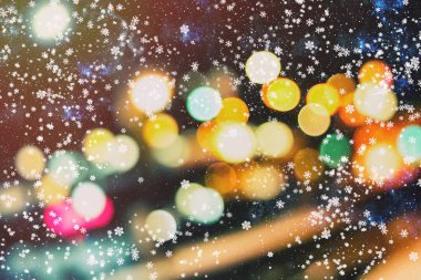 Arka ışık Bokeh plan. Kış tatil arka plan.