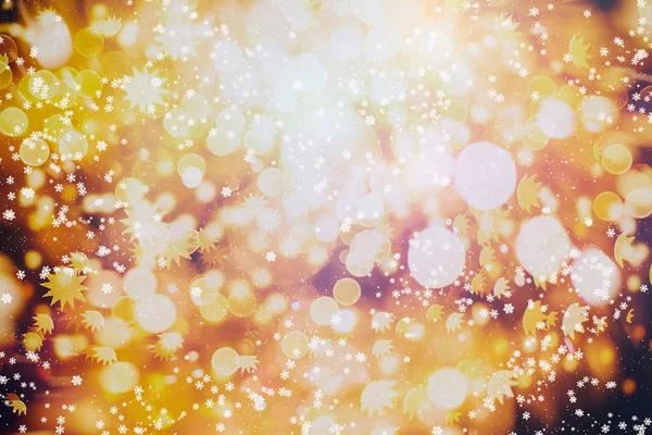 Fondo Abstracto Luces Amarillas Borrosas Con Efecto Bokeh Año Nuevo —  Fotos de Stock