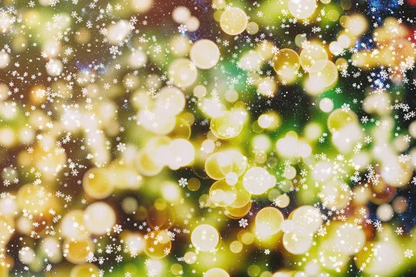 Abstract Background Blurred Yellow Lights Bokeh Effect New Year 2019 — Stock Photo, Image