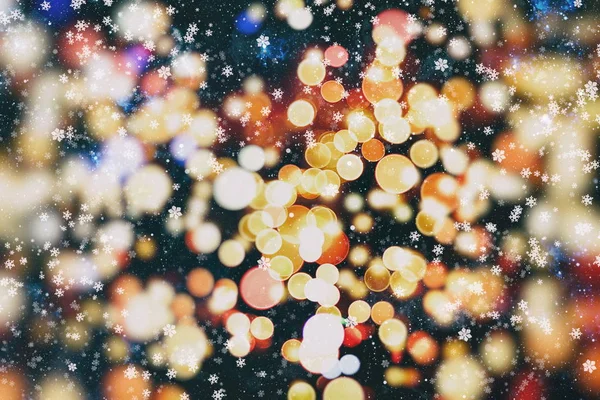 Fondo Luz Navidad Fondo Brillante Vacaciones Fondo Desenfocado Con Estrellas —  Fotos de Stock