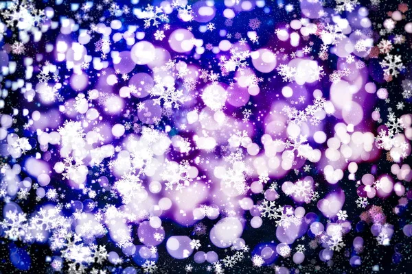 Cielo Azul Invierno Con Nieve Cayendo Copo Nieve Fondo Invierno — Foto de Stock