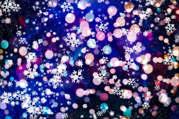 Абстрактный Блеск Огней Звезд Праздничный Синий Белый Цвет Сверкающий Винтажный — стоковое фото