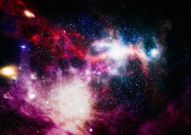 Uzaydaki gezegenler, yıldızlar ve galaksiler uzay keşiflerinin güzelliğini gösteriyor. NASA tarafından döşenmiş elementler