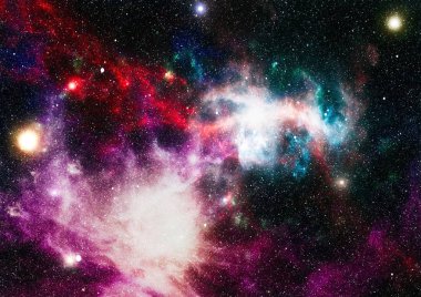 Uzaydaki gezegenler, yıldızlar ve galaksiler uzay keşiflerinin güzelliğini gösteriyor. NASA tarafından döşenmiş elementler