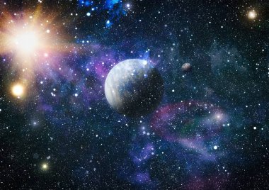 Uzaydaki gezegenler, yıldızlar ve galaksiler uzay keşiflerinin güzelliğini gösteriyor. NASA tarafından döşenmiş elementler