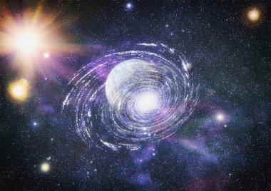 Uzaydaki gezegenler, yıldızlar ve galaksiler uzay keşiflerinin güzelliğini gösteriyor. NASA tarafından döşenmiş elementler