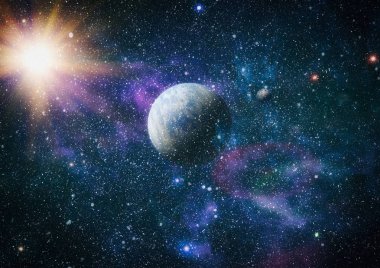 Uzaydaki gezegenler, yıldızlar ve galaksiler uzay keşiflerinin güzelliğini gösteriyor. NASA tarafından döşenmiş elementler