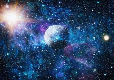 Uzaydaki gezegenler, yıldızlar ve galaksiler uzay keşiflerinin güzelliğini gösteriyor. NASA tarafından döşenmiş elementler