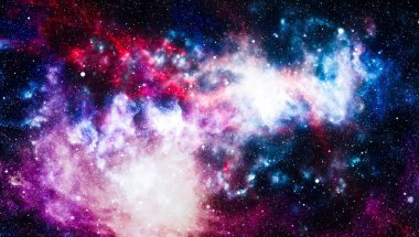 Parlak yıldız bulutsu. Uzak galaksi. Soyut resim. Nasa tarafından döşenmiş bu görüntü unsurları.