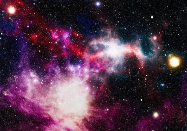 Uzaydaki gezegenler, yıldızlar ve galaksiler uzay keşiflerinin güzelliğini gösteriyor. NASA tarafından döşenmiş elementler