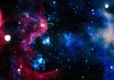 Gezegen ve galaksinin yıldızları serbest uzayda. Bu görüntünün elementleri NASA tarafından desteklenmektedir .