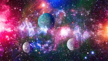 birçok ışık yılı uzakta dünya derin uzayda yıldız alanı. Bu görüntü nasa tarafından döşenmiş unsurları