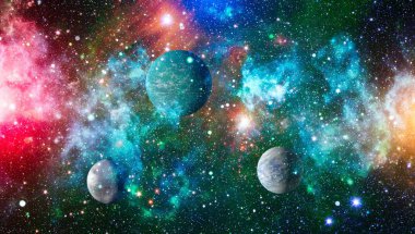 birçok ışık yılı uzakta dünya derin uzayda yıldız alanı. Bu görüntü nasa tarafından döşenmiş unsurları