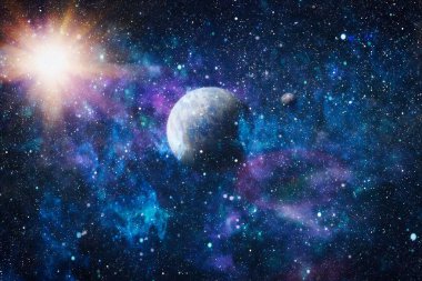 birçok ışık yılı uzakta dünya derin uzayda yıldız alanı. Bu görüntü nasa tarafından döşenmiş unsurları