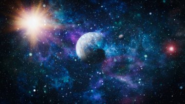 birçok ışık yılı uzakta dünya derin uzayda yıldız alanı. Bu görüntü nasa tarafından döşenmiş unsurları