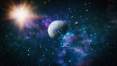 birçok ışık yılı uzakta dünya derin uzayda yıldız alanı. Bu görüntü nasa tarafından döşenmiş unsurları