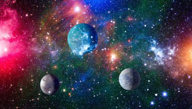 birçok ışık yılı uzakta dünya derin uzayda yıldız alanı. Bu görüntü nasa tarafından döşenmiş unsurları