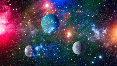 birçok ışık yılı uzakta dünya derin uzayda yıldız alanı. Bu görüntü nasa tarafından döşenmiş unsurları