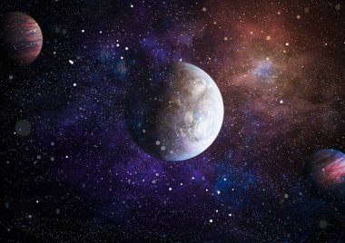 birçok ışık yılı uzakta dünya derin uzayda yıldız alanı. Bu görüntü nasa tarafından döşenmiş unsurları