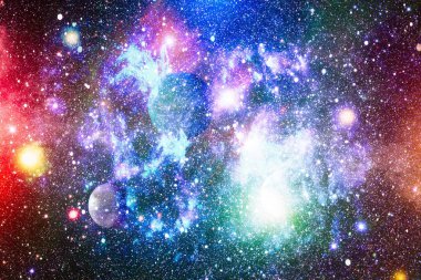 birçok ışık yılı uzakta dünya derin uzayda yıldız alanı. Bu görüntü nasa tarafından döşenmiş unsurları