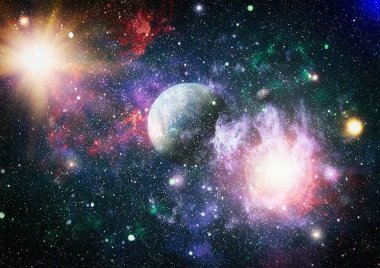 birçok ışık yılı uzakta dünya derin uzayda yıldız alanı. Bu görüntü nasa tarafından döşenmiş unsurları