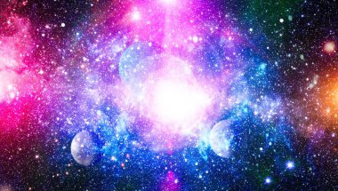 alan arka plan soyut. Gece gökyüzünde yıldızlar ve bulutsu. Nasa tarafından döşenmiş bu görüntü unsurları